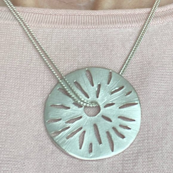Sand Dollar Pendant on Chain - Picture 5 of 5